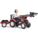 FALK FALK Traktor Valtra Bordowy na Pedały z Przyczepką i Łyżką od 3 Lat