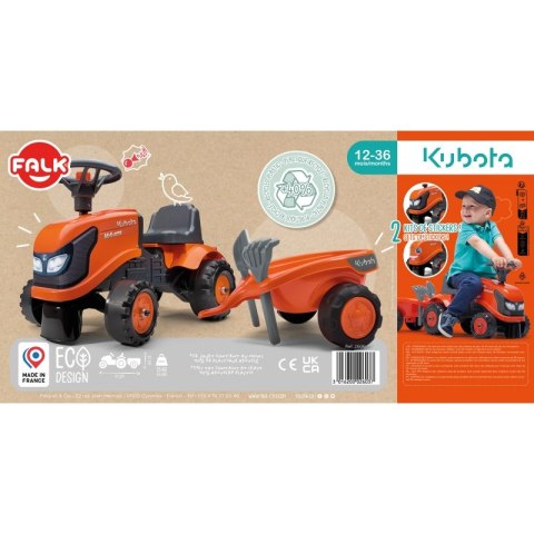 FALK FALK Traktorek Kubota Pomarańczowy z Przyczepką + akc. od 1 roku FALK FALK Traktorek Kubota Pomarańczowy z Przyczepką + akc. od 1 roku