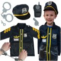 Kostium strój karnawałowy przebranie policjant kajdanki czapka zestaw 3-8 lat Kik Sp. z o. o. Sp. k.