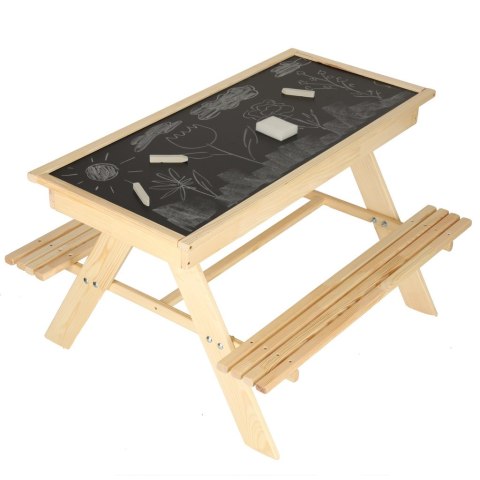 Ławka ogrodowa stolik dla dzieci drewniany piaskownica tablica 92 x 78 x 52 cm "3Toysm" Dzięgielewski Tomasz Ławka ogrodowa stolik dla dzieci drewniany piaskownica tablica 92 x 78 x 52 cm "3Toysm" Dzięgielewski Tomasz