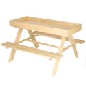 Ławka ogrodowa stolik dla dzieci drewniany piaskownica tablica 92 x 78 x 52 cm "3Toysm" Dzięgielewski Tomasz