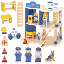 Masterkidz VIGA Drewniany Komisariat Policji Radiowóz 3 poziomy 14 el