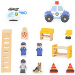 Masterkidz VIGA Drewniany Komisariat Policji Radiowóz 3 poziomy 14 el