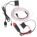 Oświetlenie ambientowe LED do samochodu / auta USB / 12V taśma 5m biała Kik Sp. z o. o. Sp. k.