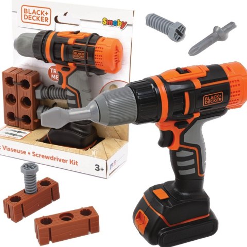 Smoby SMOBY Black&Decker Elektroniczna Wiertarko-wkrętarka z Cegiełką Smoby SMOBY Black&Decker Elektroniczna Wiertarko-wkrętarka z Cegiełką