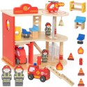 Viga Toys VIGA Drewniany Garaż Remiza Straży Pożarnej Zestaw 14 el