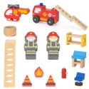 Viga Toys VIGA Drewniany Garaż Remiza Straży Pożarnej Zestaw 14 el