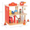 Viga Toys VIGA Drewniany Garaż Remiza Straży Pożarnej Zestaw 14 el