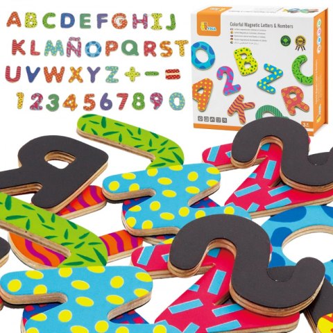 Viga Toys VIGA Drewniany Zestaw Magnetyczny Literki i cyferki Viga Toys VIGA Drewniany Zestaw Magnetyczny Literki i cyferki