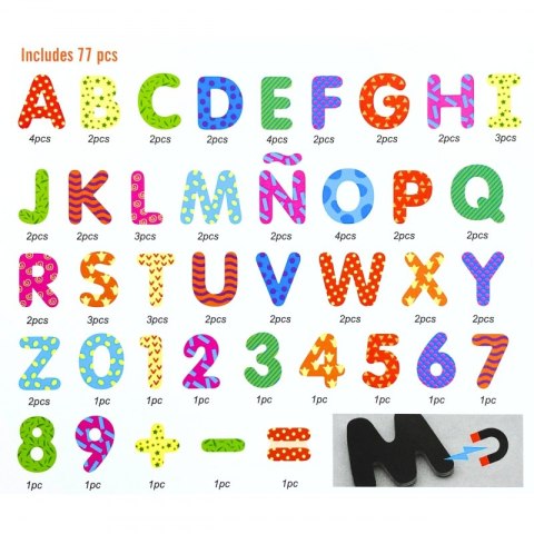 Viga Toys VIGA Drewniany Zestaw Magnetyczny Literki i cyferki Viga Toys VIGA Drewniany Zestaw Magnetyczny Literki i cyferki