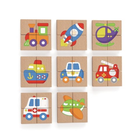Viga Toys Viga Układanka drewniana puzzle magnetyczne - pojazdy Certyfikat FSC Viga Toys Viga Układanka drewniana puzzle magnetyczne - pojazdy Certyfikat FSC