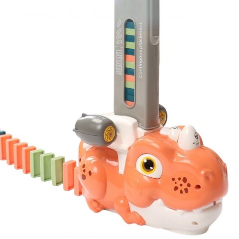 Woopie WOOPIE Elektryczna Ciuchcia Lokomotywa do Klocków Domino Dinozaur Pomarańczowy - 8 szt.