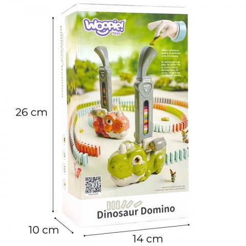 Woopie WOOPIE Elektryczna Ciuchcia Lokomotywa do Klocków Domino Dinozaur Pomarańczowy - 8 szt.