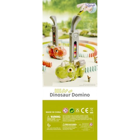 Woopie WOOPIE Elektryczna Ciuchcia Lokomotywa do Klocków Domino Dinozaur Pomarańczowy - 8 szt.