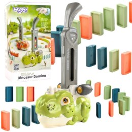 Woopie WOOPIE Elektryczna Ciuchcia Lokomotywa do Klocków Domino Dinozaur Zielony - ZESTAW 3 SZT.