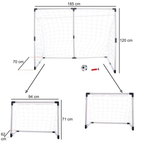 Bramka piłkarska do piłki nożnej dla dzieci 2w1 185x120x70cm Kik Sp. z o. o. Sp. k. Bramka piłkarska do piłki nożnej dla dzieci 2w1 185x120x70cm Kik Sp. z o. o. Sp. k.