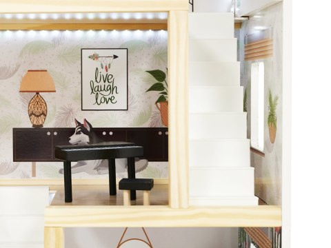 Domek dla lalek drewniany LULILO FLORO boho LED 78cm Kik Sp. z o. o. Sp. k.