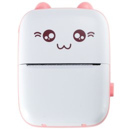 Drukotek drukarka mini termiczna do zdjęć notatek etykiet + kabel USB kotek kot różowy Kik Sp. z o. o. Sp. k.