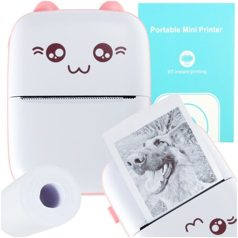 Drukotek drukarka mini termiczna do zdjęć notatek etykiet + kabel USB kotek kot różowy Kik Sp. z o. o. Sp. k. Drukotek drukarka mini termiczna do zdjęć notatek etykiet + kabel USB kotek kot różowy Kik Sp. z o. o. Sp. k.