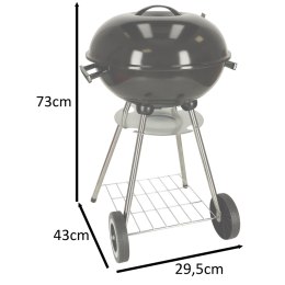 Grill ogrodowy węglowy na brykiet zamykany z pokrywą wentylacją i półką Malis Sp. z o. o.