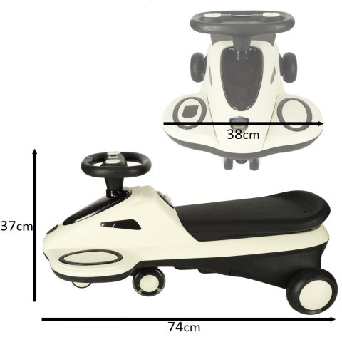 Jeździk grawitacyjny świecące koła LED z muzyką grający skuter 74cm beżowo-czarny max 100kg Kik Sp. z o. o. Sp. k. Jeździk grawitacyjny świecące koła LED z muzyką grający skuter 74cm beżowo-czarny max 100kg Kik Sp. z o. o. Sp. k.