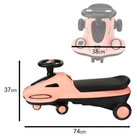 Jeździk grawitacyjny świecące koła LED z muzyką grający skuter 74cm różowo-czarny max 100kg Kik Sp. z o. o. Sp. k. Jeździk grawitacyjny świecące koła LED z muzyką grający skuter 74cm różowo-czarny max 100kg Kik Sp. z o. o. Sp. k.