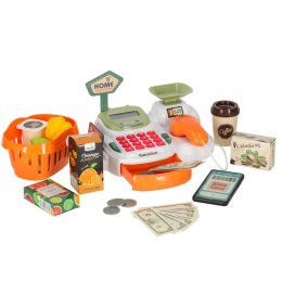 Kasa fiskalna dla dzieci supermarket sklep skaner kalkulator koszyk z akcesoriami 36 el. Kik Sp. z o. o. Sp. k.