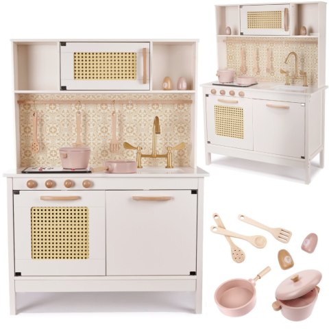 Kuchnia dla dzieci drewniana MDF retro z akcesoriami BOHO 100cm Kik Sp. z o. o. Sp. k. Kuchnia dla dzieci drewniana MDF retro z akcesoriami BOHO 100cm Kik Sp. z o. o. Sp. k.