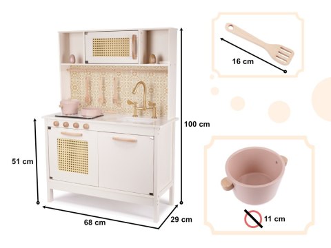 Kuchnia dla dzieci drewniana MDF retro z akcesoriami BOHO 100cm Kik Sp. z o. o. Sp. k. Kuchnia dla dzieci drewniana MDF retro z akcesoriami BOHO 100cm Kik Sp. z o. o. Sp. k.