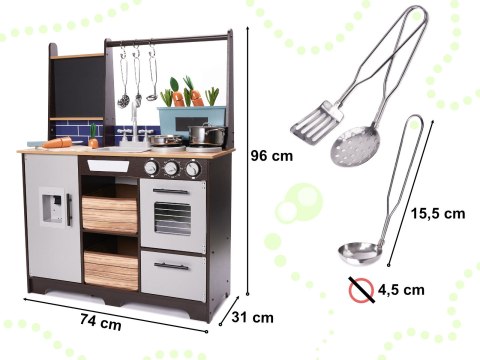 Kuchnia dla dzieci drewniana MDF z akcesoriami LOFT XXL 96cm Kik Sp. z o. o. Sp. k. Kuchnia dla dzieci drewniana MDF z akcesoriami LOFT XXL 96cm Kik Sp. z o. o. Sp. k.