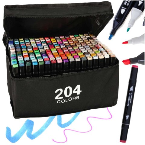 Markery dwustronne mazaki alkoholowe w etui 204 + podstawka Kik Sp. z o. o. Sp. k. Markery dwustronne mazaki alkoholowe w etui 204 + podstawka Kik Sp. z o. o. Sp. k.
