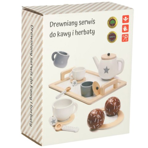 Serwis kawowy drewniany naczynia dla dzieci zestaw kuchenny do herbaty taca filiżanki Kik Sp. z o. o. Sp. k. Serwis kawowy drewniany naczynia dla dzieci zestaw kuchenny do herbaty taca filiżanki Kik Sp. z o. o. Sp. k.