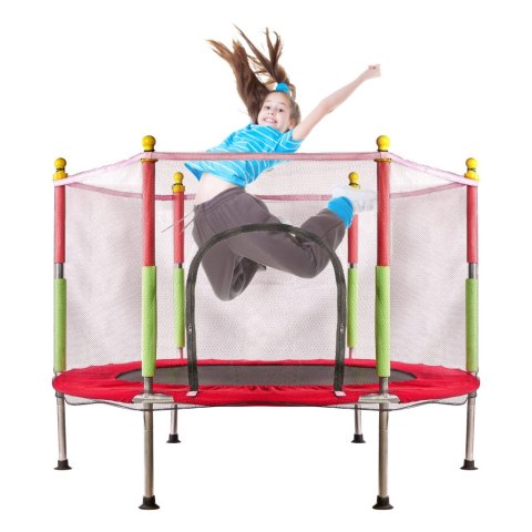 Trampolina do domu ogrodu dla dzieci siatka 140cm 55inch czerwona Kik Sp. z o. o. Sp. k.