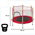 Trampolina do domu ogrodu dla dzieci siatka 140cm 55inch czerwona Kik Sp. z o. o. Sp. k.
