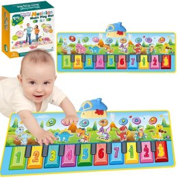 Woopie WOOPIE Mata Muzyczna XXL Dinusie 2w1 Pianinko 8 Melodii 110cm