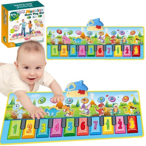 Woopie WOOPIE Mata Muzyczna XXL Dinusie 2w1 Pianinko 8 Melodii 110cm Woopie WOOPIE Mata Muzyczna XXL Dinusie 2w1 Pianinko 8 Melodii 110cm