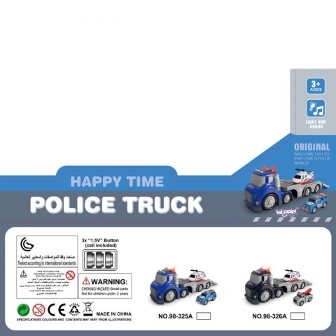Woopie WOOPIE Niebieska Laweta Policyjna City Truck Efekty Dźwiękowe i Świetlne Woopie WOOPIE Niebieska Laweta Policyjna City Truck Efekty Dźwiękowe i Świetlne