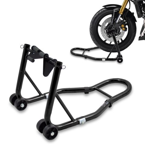 Bituxx Stojak motocyklowy przedniego koła czarny stalowy 250kg CERTYFIKOWANY Bituxx Stojak motocyklowy przedniego koła czarny stalowy 250kg CERTYFIKOWANY