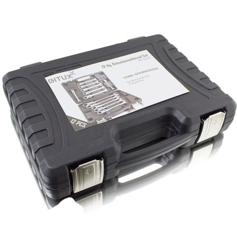 E-hurtownia Komplet Kluczy Płasko-Oczkowych 12 Elementów Grzechotka Stal CrV w Walizce E-hurtownia Komplet Kluczy Płasko-Oczkowych 12 Elementów Grzechotka Stal CrV w Walizce
