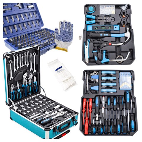 E-hurtownia Zestaw narzędzi 1300 el walizka crv skrzynka z bitami grzechotki klucze