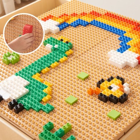 Masterkidz MASTERKIDZ Drewniany Stół Edukacyjny + AKCESORIA STEM WALL + 135 Klocków Masterkidz MASTERKIDZ Drewniany Stół Edukacyjny + AKCESORIA STEM WALL + 135 Klocków