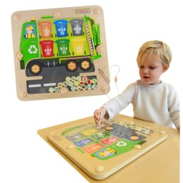Masterkidz MASTERKIDZ Tablica Magnetyczna Segregowanie Odpadów Ciężarówka do Recyklingu Montessori