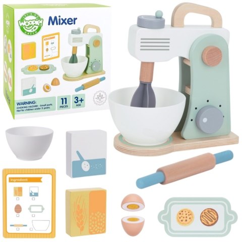 Woopie Let's Go Green WOOPIE GREEN Drewniany Mikser Kuchenny Blender z Akcesoriami 11 el. Woopie Let's Go Green WOOPIE GREEN Drewniany Mikser Kuchenny Blender z Akcesoriami 11 el.
