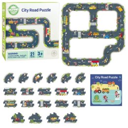 Woopie Let's Go Green WOOPIE GREEN Droga Puzzle dla Dzieci Autostrada Makieta 21 el. Certyfikat FSC