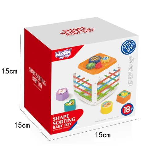 Woopie WOOPIE Kostka Edukacyjna Sorter 4w1 Kształty 18m+ Woopie WOOPIE Kostka Edukacyjna Sorter 4w1 Kształty 18m+