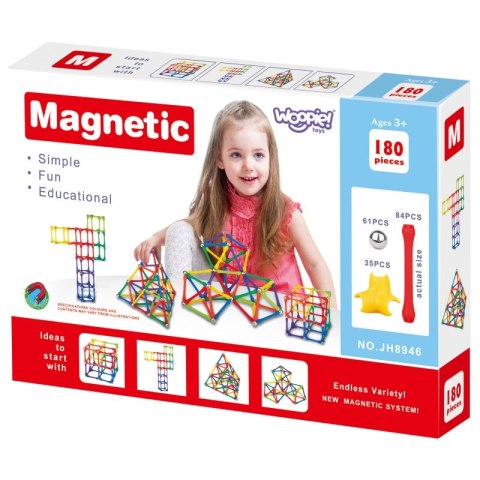 Woopie WOOPIE Magnetic Construction Blocks Creative Puzzle 180 pcs. Woopie WOOPIE Magnetic Construction Blocks Creative Puzzle 180 pcs.