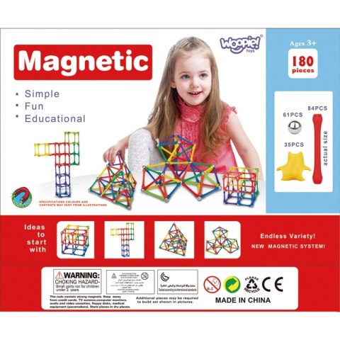 Woopie WOOPIE Magnetic Construction Blocks Creative Puzzle 180 pcs. Woopie WOOPIE Magnetic Construction Blocks Creative Puzzle 180 pcs.