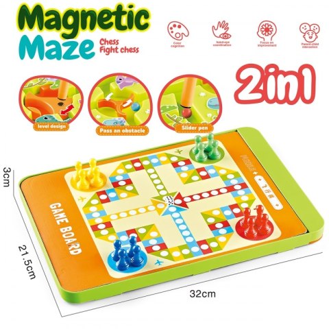 Woopie WOOPIE Magnetyczny Labirynt 2w1 Gra Chińczyk Woopie WOOPIE Magnetyczny Labirynt 2w1 Gra Chińczyk