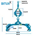 Bituxx Chwytak do klod drewna reczny stalowy do lasu tartaku transportu 800kg