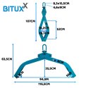 Bituxx Szczypce do Chwytania i Transportu Pni Udźwig 1500kg Szerokie Szczęki 850mm